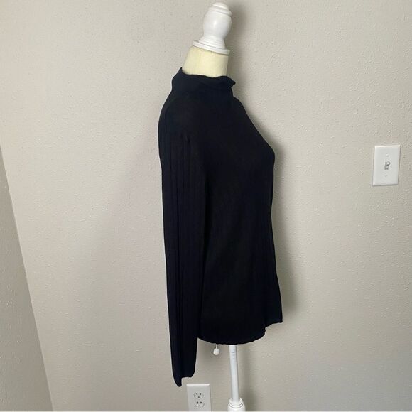 Calvin Klein Simple Chic Black Ribbed Turtleneck Womens Size Large Closet Staple - Picture 6 of 13